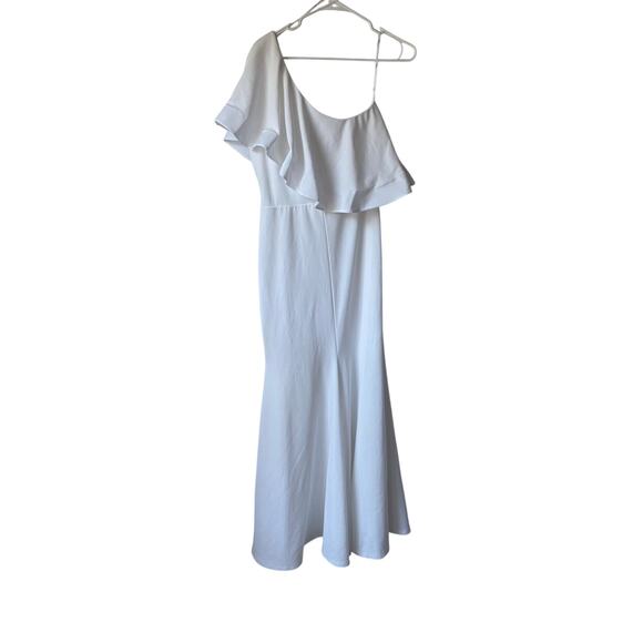 Lulus White One Shoulder Maxi Dress L Elegant Minimalist Bridal Chic wedding - Picture 1 of 9